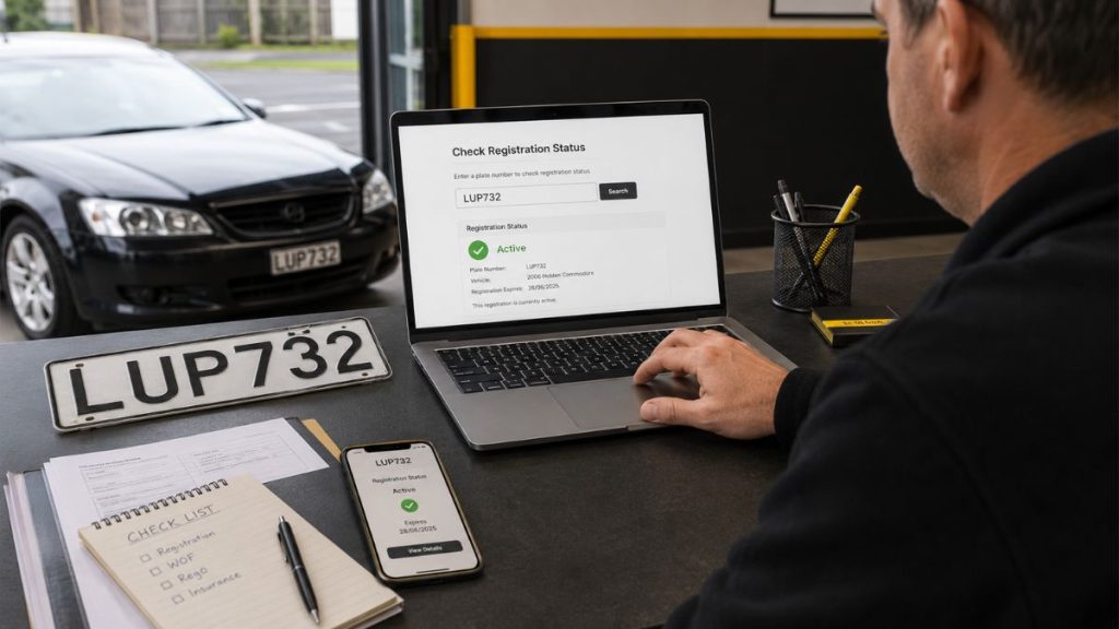 Checking a car registration status online before cancelling registration in NZ