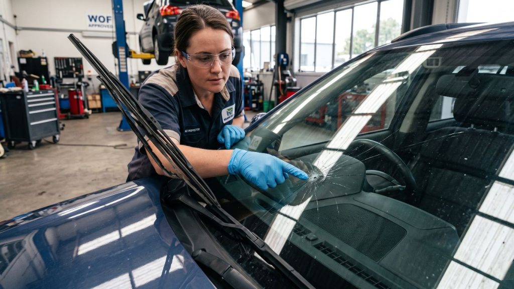 wof fail reasons nz – cracked windscreen and faulty wipers causing vehicle WOF failure in New Zealand